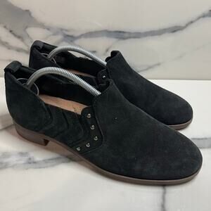 Clarks Women's Black Leather Trish Bell Boots Sz 8.5 Comfort Studs Western Boho